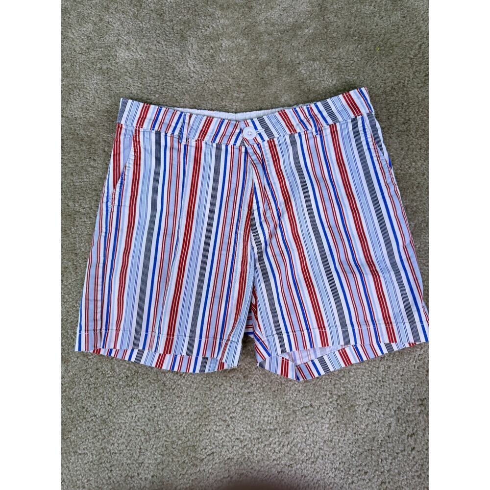 Caribbean Joe Women's Bermuda Shorts Size 6 Striped 98% Cotton 2% Spandex D876